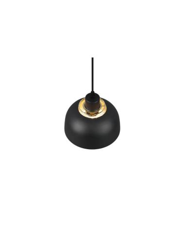 Lámpara de techo colgante metálico color negro 18cm 1xE27 40W Punch detalle desde arriba
