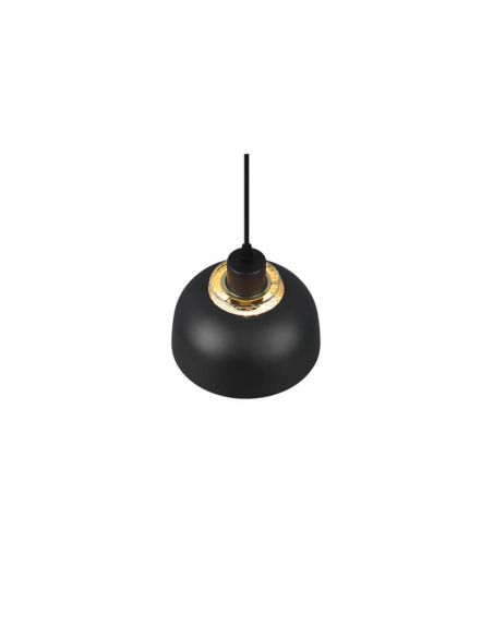 Lámpara de techo colgante metálico color negro 18cm 1xE27 40W Punch detalle desde arriba