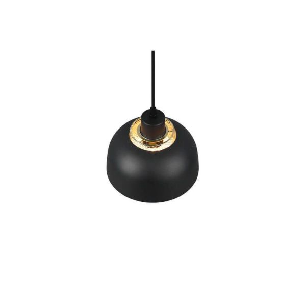 Candeeiro de teto suspenso de metal preto 18cm 1xE27 40W Detalhe perfurado de cima