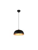 Lámpara de techo colgante negro y dorado Punch 1xE27 40W