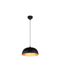 Lámpara de techo colgante negro y dorado Punch 1xE27 40W