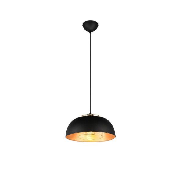 Candeeiro suspenso preto e dourado Punch 1xE27 40W