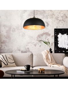 Candeeiro suspenso preto e dourado Punch 1xE27 40W 2