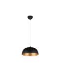 Lámpara de techo colgante negro y dorado Punch 1xE27 40W apagado