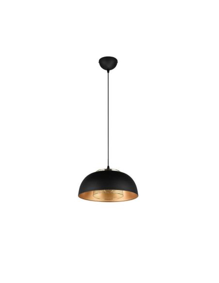 Lámpara de techo colgante negro y dorado Punch 1xE27 40W apagado