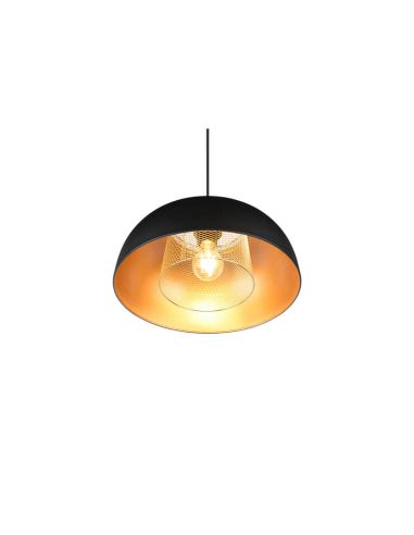 Plafonnier suspension noir et or Punch 1xE27 40W détail intérieur