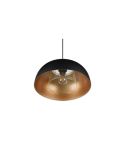 Plafonnier suspension noir et or Punch 1xE27 40W détail intérieur sans lumière