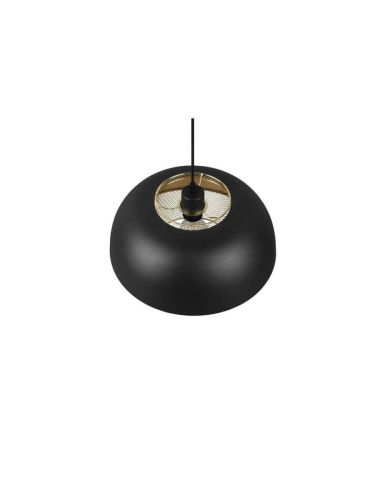 Lámpara de techo colgante negro y dorado Punch 1xE27 40W detalle superior