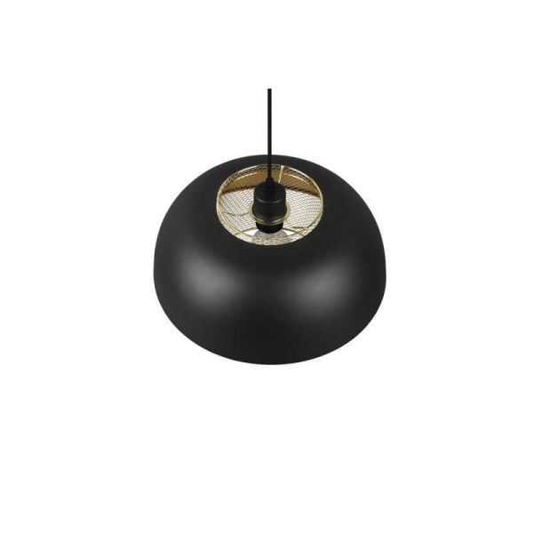 Lámpara de techo colgante negro y dorado Punch 1xE27 40W detalle superior