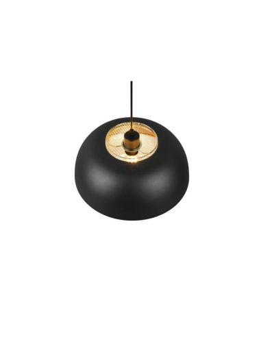 Lámpara de techo colgante negro y dorado Punch 1xE27 40W tulipa