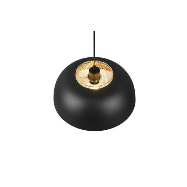 Lámpara de techo colgante negro y dorado Punch 1xE27 40W tulipa