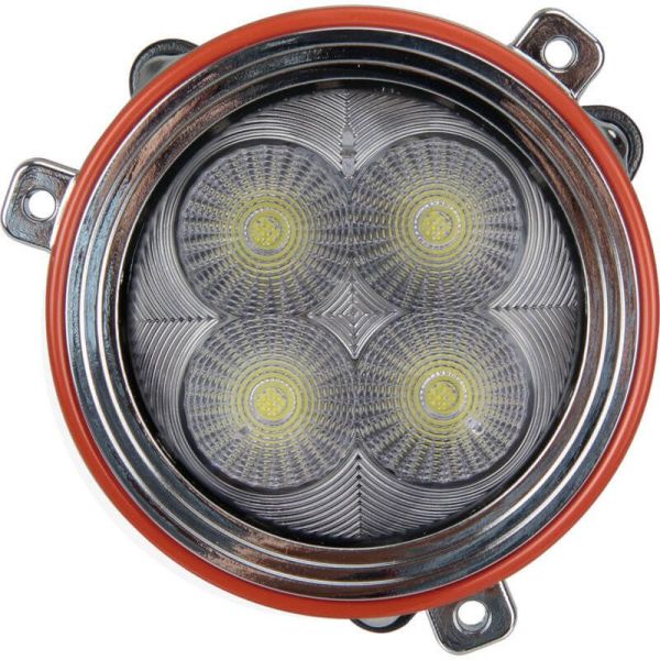 Spot LED rond encastré 40 W Ø 84 mm avec connecteur Deutsch 12/24 V, boîtier New Holland | LeonLeds