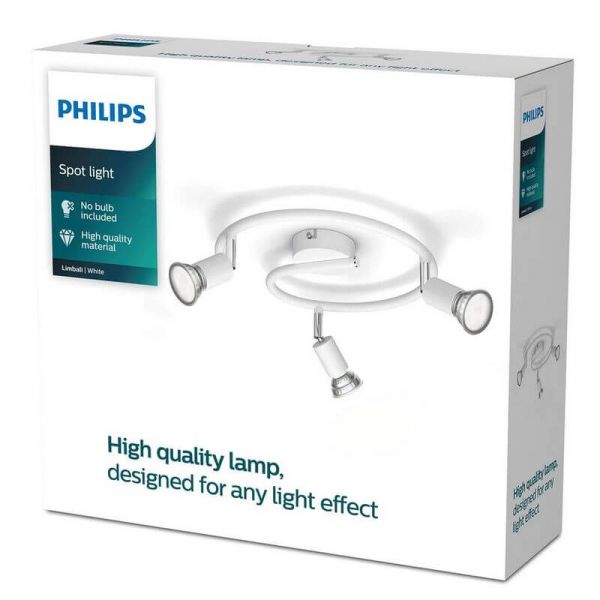 Focos en espiral Orientables Limbali blanco 3 Luces GU10 caja