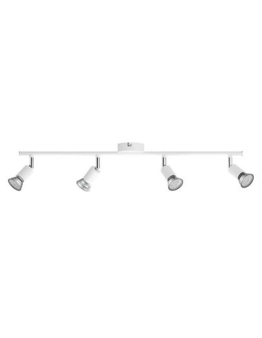 Regleta de Focos Orientables lineal Limbali blanco 4 Luces GU10