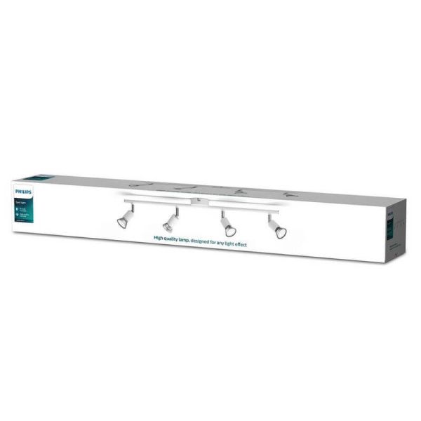Regleta de Focos Orientables lineal Limbali blanco 4 Luces GU10 caja