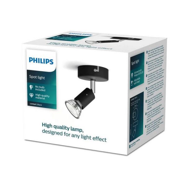 Foco Orientable Limbali negro 1 Luz GU10 caja
