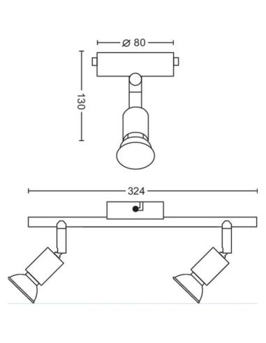 Limbali Focos Ajustáveis Pretos 2...