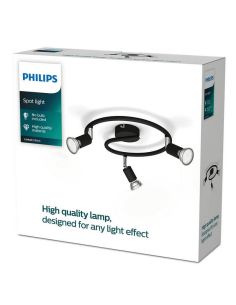 Focos en espiral Orientables Limbali negro 3 Luces GU10 2