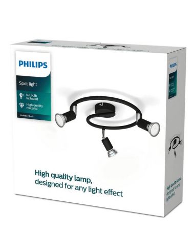 Focos en espiral Orientables Limbali negro 3 Luces GU10 caja