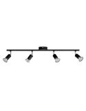 Regleta de Focos Orientables lineal Limbali negro 4 Luces GU10