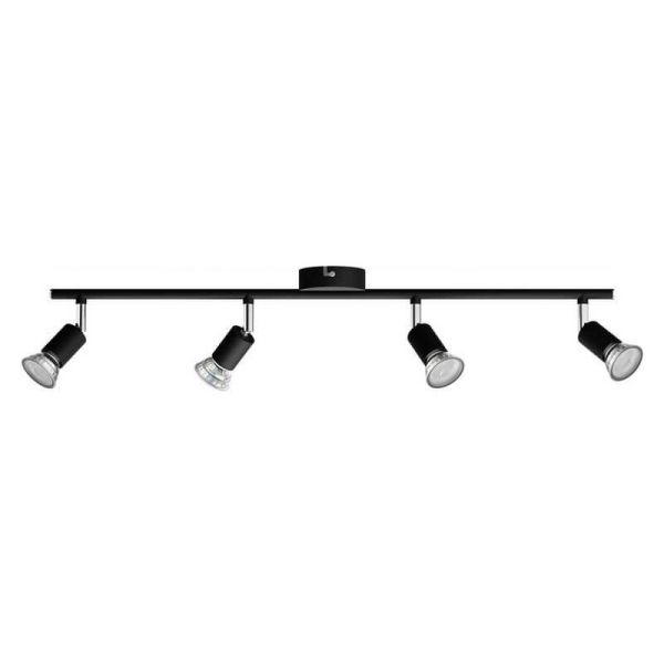 Regleta de Focos Orientables lineal Limbali negro 4 Luces GU10