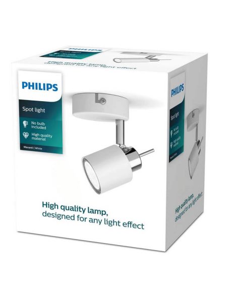 Foco redondo orientable Meranti blanco 1 Luz GU10 caja
