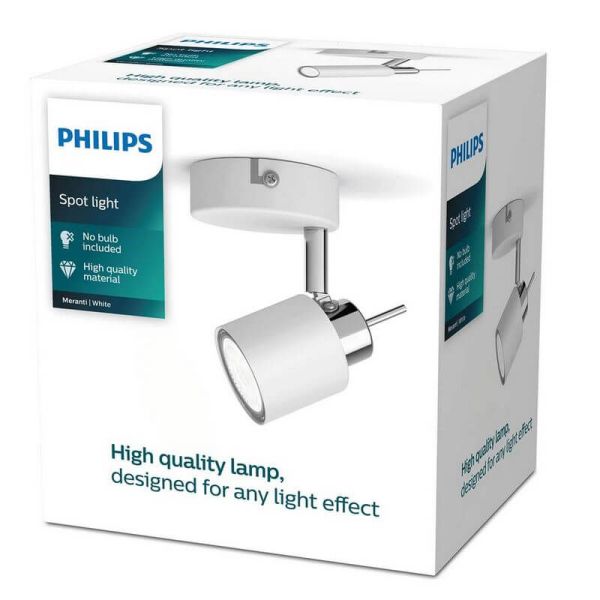 Foco redondo orientable Meranti blanco 1 Luz GU10 caja