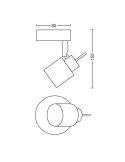 Foco redondo orientable Meranti blanco 1 Luz GU10 medidas