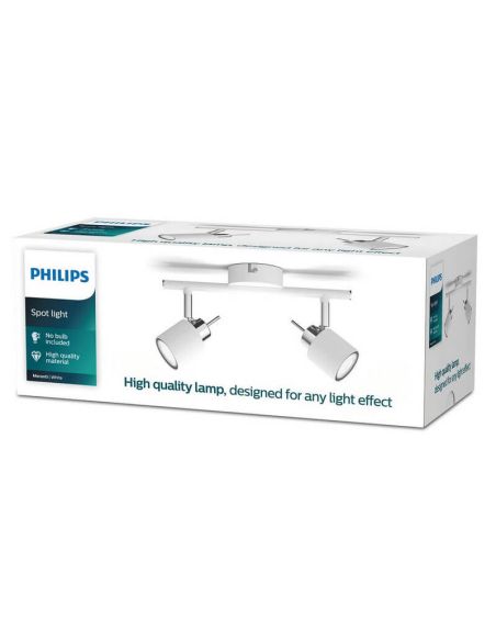 Focos redondos orientables Meranti blanco 2 Luces GU10 caja