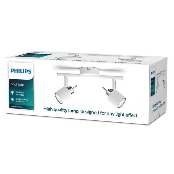 Focos redondos orientables Meranti blanco 2 Luces GU10 caja