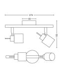 Focos redondos orientables Meranti blanco 2 Luces GU10 medidas