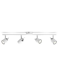 Regleta de Focos Orientables lineal Meranti blanco 4 Luces GU10