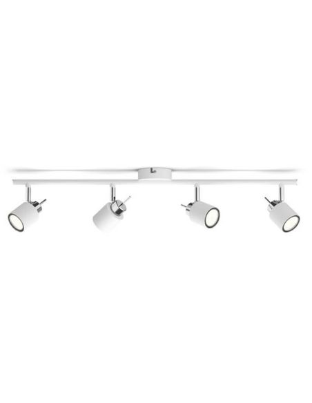 Regleta de Focos Orientables lineal Meranti blanco 4 Luces GU10