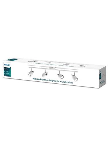 Regleta de Focos Orientables lineal Meranti blanco 4 Luces GU10 caja