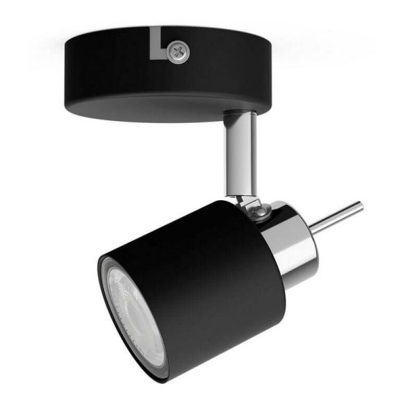 Spot rond orientable noir Meranti 1 Lumière GU10