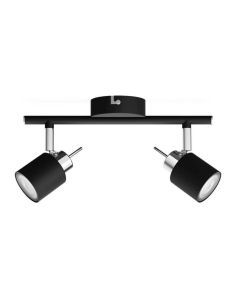 Focos redondos ajustáveis pretos Meranti 2 luzes GU10