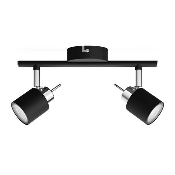 Spots ronds orientables Meranti Noir 2 Lumières GU10