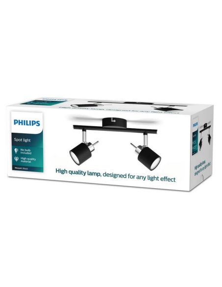 Focos redondos orientables Meranti negro 2 Luces GU10 caja