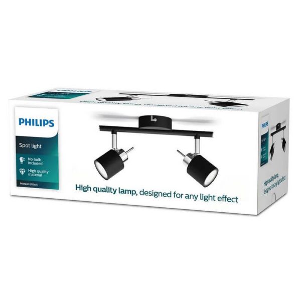 Focos redondos orientables Meranti negro 2 Luces GU10 caja