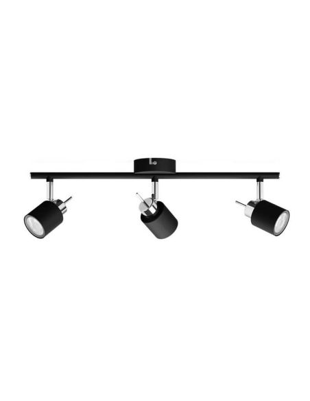 Focos redondos orientables Meranti negro 3 Luces GU10