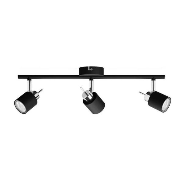 Focos redondos orientables Meranti negro 3 Luces GU10