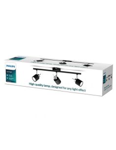 Focos redondos orientables Meranti negro 3 Luces GU10 2