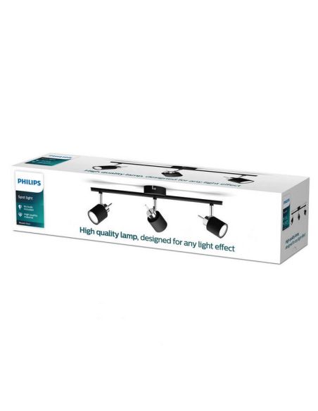 Focos redondos orientables Meranti negro 3 Luces GU10 caja