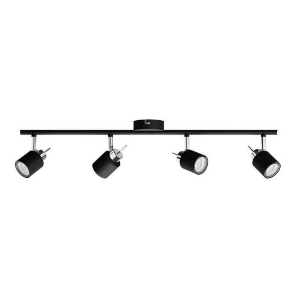 Regleta de Focos Orientables lineal Meranti negro 4 Luces GU10