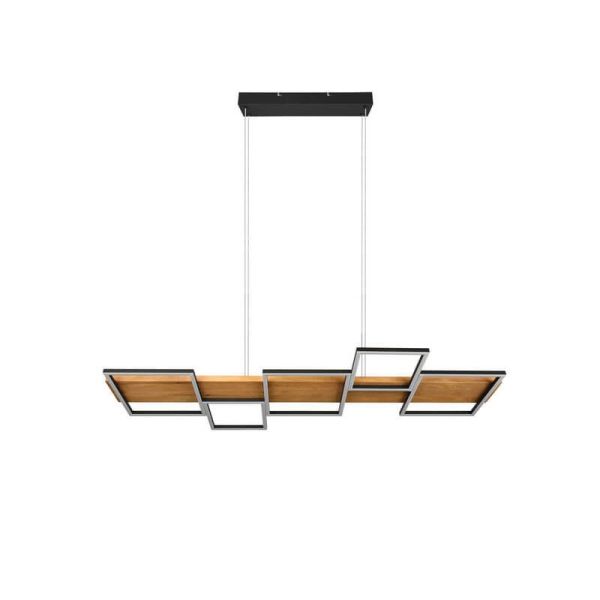 Plafonnier LED Harper en bois noir et métal | LéonLeds
