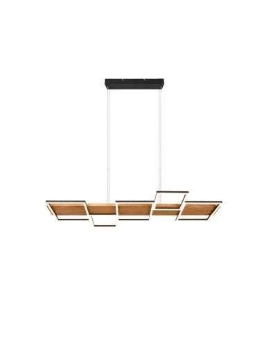 Plafonnier LED Harper en bois noir et métal