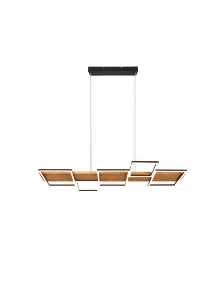 Plafonnier LED Harper en bois noir et métal