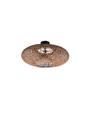 Plafón de techo LED fibra natural Hedda apagado