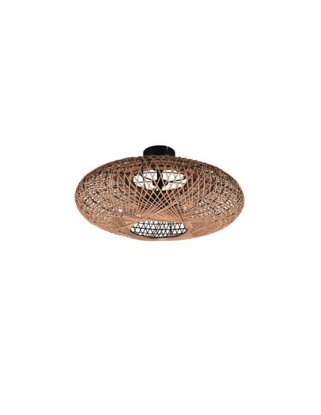 Plafón de techo LED fibra natural Hedda apagado