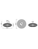 Plafón de techo LED fibra natural Hedda medidas producto